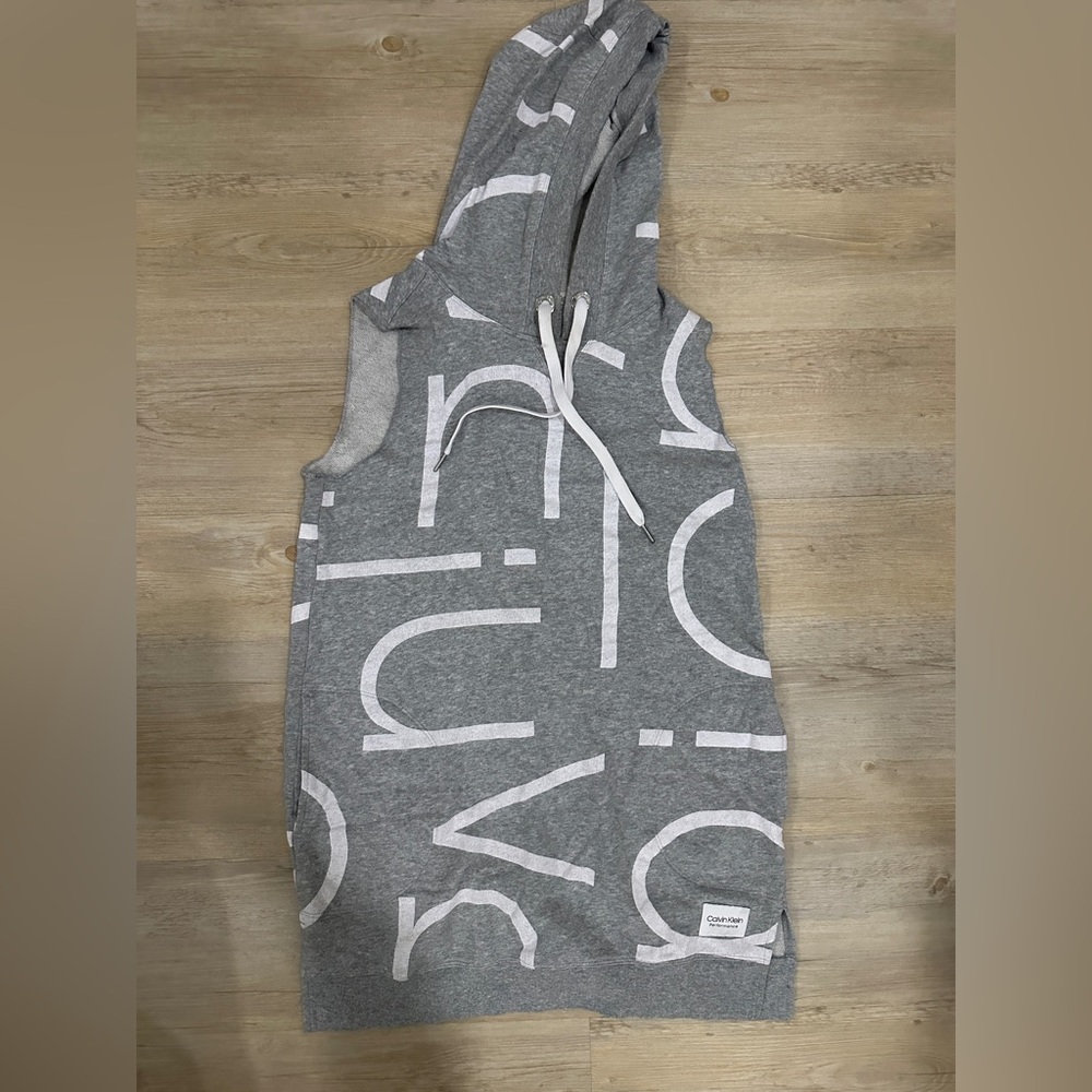 Calvin Klein Gray Hoodie with White Logo
